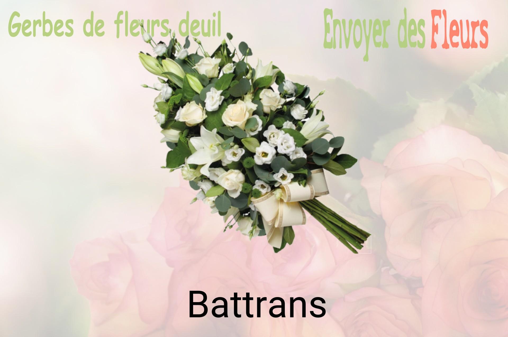 Gerbe de fleurs de deuil livrée à Battrans